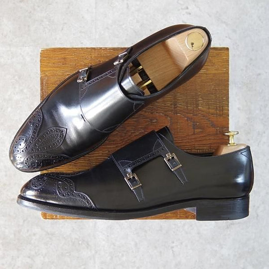 美品★ルイ・ヴィトン SIZE 9【グッドイヤーウェルテッド製法★ダブルモンク/NI 0077】カーフ/黒/メンズ/LOUIS VUITTON★g093