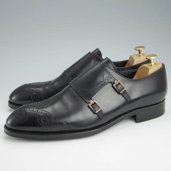 美品★ルイ・ヴィトン SIZE 9【グッドイヤーウェルテッド製法★ダブルモンク/NI 0077】カーフ/黒/メンズ/LOUIS VUITTON★g093