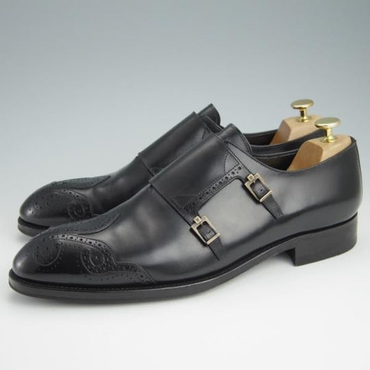 美品★ルイ・ヴィトン SIZE 9【グッドイヤーウェルテッド製法★ダブルモンク/NI 0077】カーフ/黒/メンズ/LOUIS VUITTON★g093