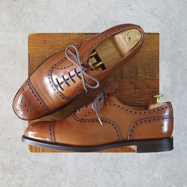 美品★チャーチ 70F/UK7【定価￥91,300-★ディプロマット/DIPLOMAT】173ラスト/5都市ロゴ/セミブローグ/ネバダカーフ/茶/Church's★g094