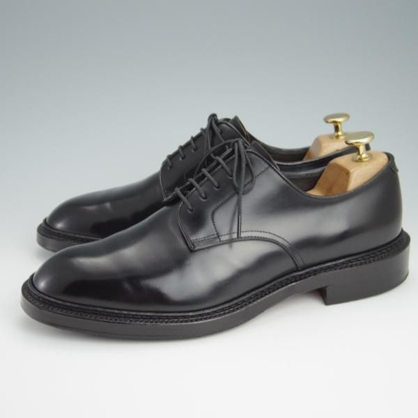 美品★シェットランドフォックス SIZE 7.5【定価￥99,000-★水染めコードバン/046F SF】プレーントゥ/黒/メンズ/Shetlandfox★g096