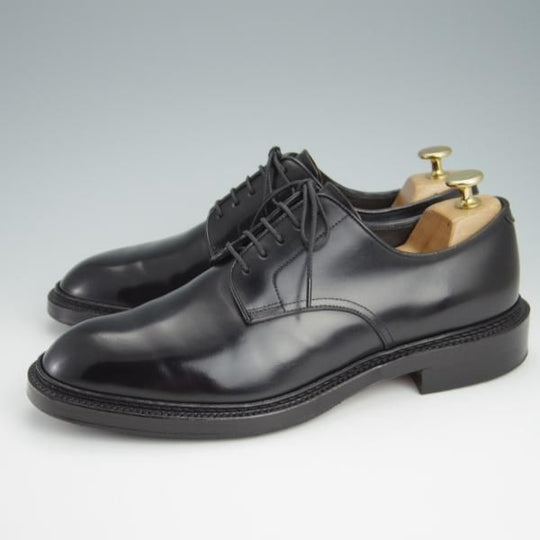 美品★シェットランドフォックス SIZE 7.5【定価￥99,000-★水染めコードバン/046F SF】プレーントゥ/黒/メンズ/Shetlandfox★g096