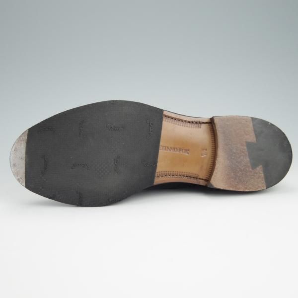 美品★シェットランドフォックス SIZE 7.5【定価￥99,000-★水染めコードバン/046F SF】プレーントゥ/黒/メンズ/Shetlandfox★g096