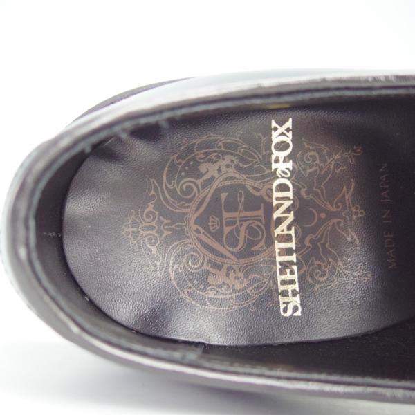 美品★シェットランドフォックス SIZE 7.5【定価￥99,000-★水染めコードバン/046F SF】プレーントゥ/黒/メンズ/Shetlandfox★g096