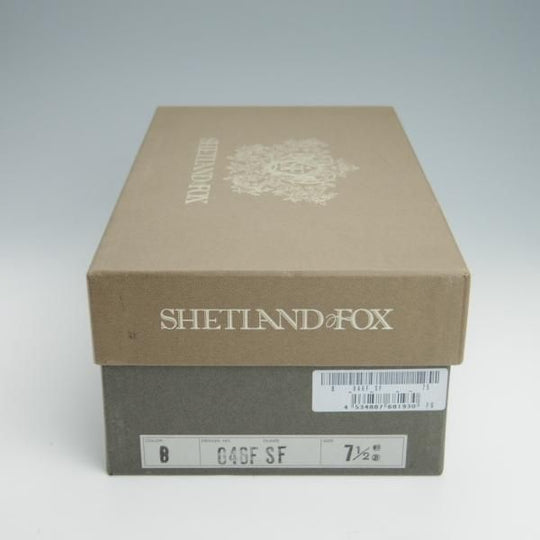 美品★シェットランドフォックス SIZE 7.5【定価￥99,000-★水染めコードバン/046F SF】プレーントゥ/黒/メンズ/Shetlandfox★g096