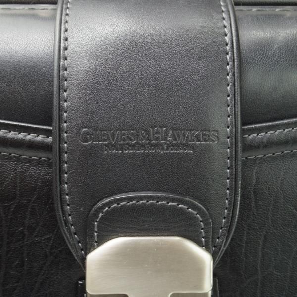 美品★(英)ギーブス＆ホークス/GIEVES&HAWKES【貴重★レザー/ダレスバッグ】メンズ/ビジネス/バッグ/ブリーフケース/黒/革/鞄★N5670