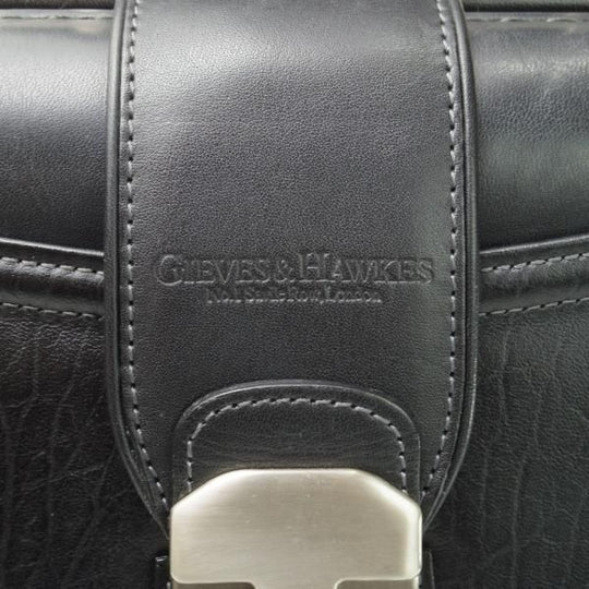 美品★(英)ギーブス＆ホークス/GIEVES&HAWKES【貴重★レザー/ダレスバッグ】メンズ/ビジネス/バッグ/ブリーフケース/黒/革/鞄★N5670