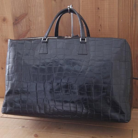 極美品★(イタリア製)ポールスミス/Paul Smith【貴重★インポートのレザー/ボストンバッグ】メンズ/ビジネス/バッグ/黒/革/鞄★N5675