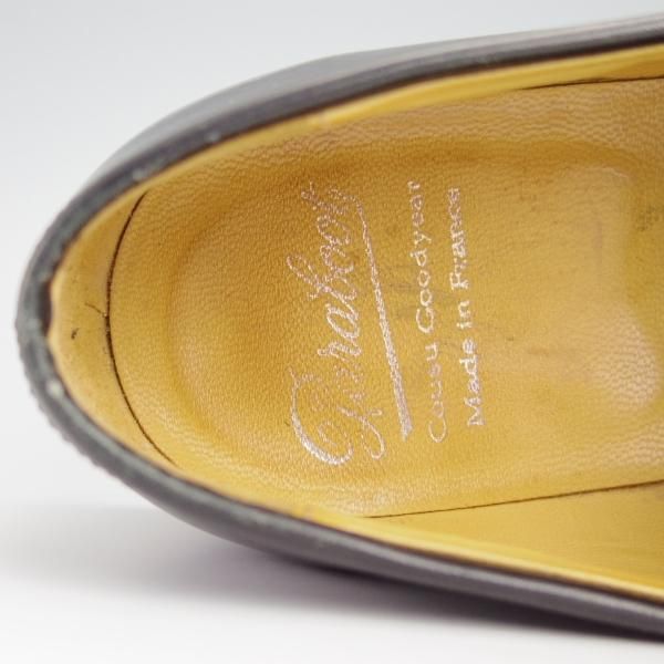 極上★パラブーツ SIZE 7【モデル定価￥77,000-★ADONIS/コインローファー】ギャラクシーソール/カーフ/黒/メンズ/Paraboot★g104