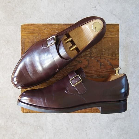 極美品★(スペイン製)YANKO/ヤンコ SIZE 7.5【グッドイヤーウェルテッド製法★モンクストラップ/104635】CAMBRIDGE/カーフ/濃茶★g107