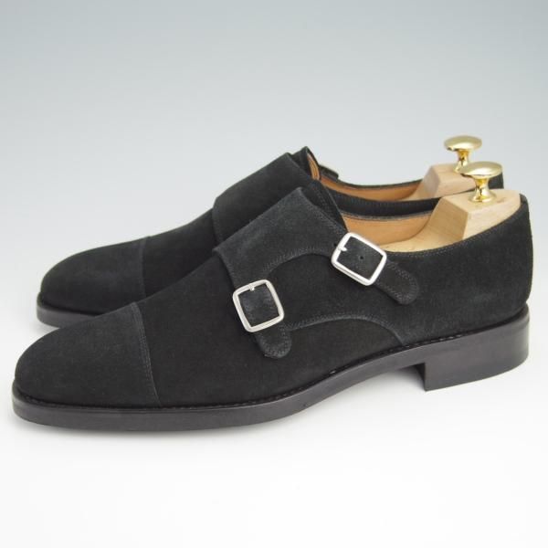 新品★(スペイン製)YANKO/ヤンコ SIZE 6.5【グッドイヤーウェルテッド製法★ダブルモンク/14184】スエード/黒/メンズ★g108