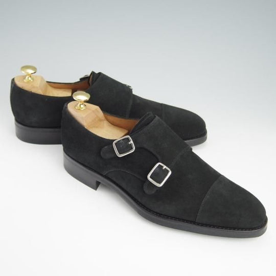 新品★(スペイン製)YANKO/ヤンコ SIZE 6.5【グッドイヤーウェルテッド製法★ダブルモンク/14184】スエード/黒/メンズ★g108