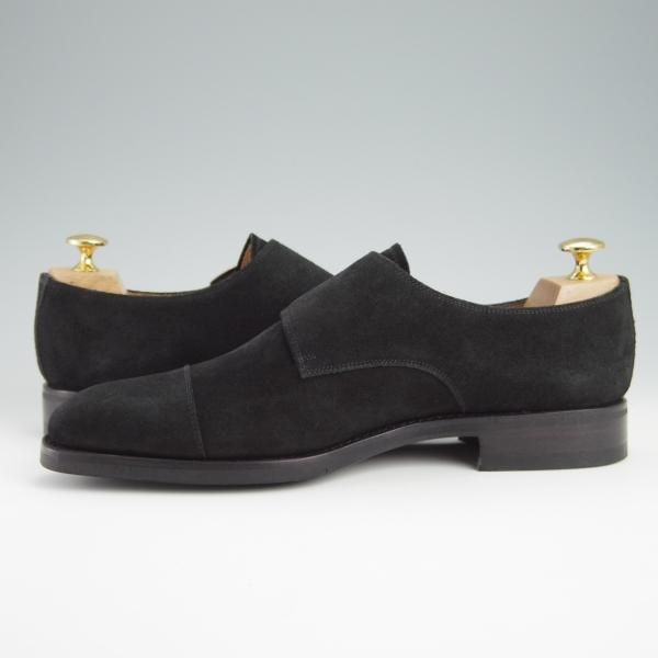 新品★(スペイン製)YANKO/ヤンコ SIZE 6.5【グッドイヤーウェルテッド製法★ダブルモンク/14184】スエード/黒/メンズ★g108