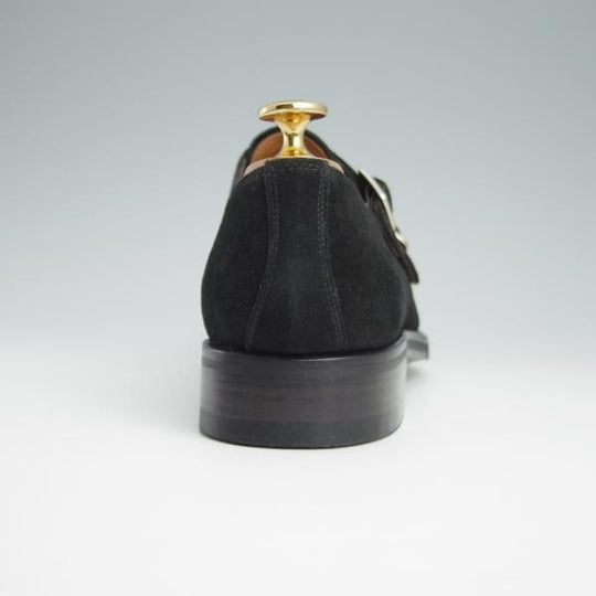 新品★(スペイン製)YANKO/ヤンコ SIZE 6.5【グッドイヤーウェルテッド製法★ダブルモンク/14184】スエード/黒/メンズ★g108