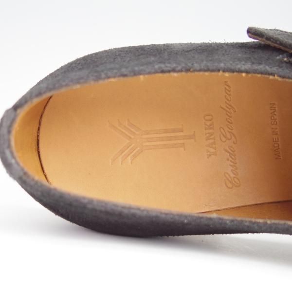 新品★(スペイン製)YANKO/ヤンコ SIZE 6.5【グッドイヤーウェルテッド製法★ダブルモンク/14184】スエード/黒/メンズ★g108