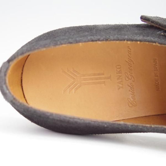 新品★(スペイン製)YANKO/ヤンコ SIZE 6.5【グッドイヤーウェルテッド製法★ダブルモンク/14184】スエード/黒/メンズ★g108