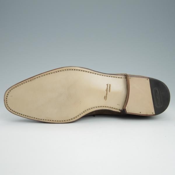新品★(伊)サントーニ SIZE 6【上級★グッドイヤーウェルテッド製法/BEAMS F別注】セミブローグ/スエード/茶/ビームス/Santoni★g109