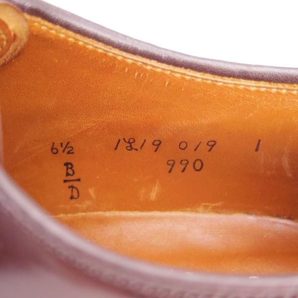 極上★オールデン 6.5D【定価￥138,600-★コードバン仕様/990】バリーラスト/プレーントゥ/#8/赤茶/メンズ/Alden★g110