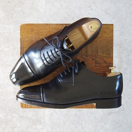 極上★(スペイン製)MEERMIN/メルミン SIZE 7.5【グッドイヤーウェルテッド製法★レベルソ仕立て】ストレートチップ/カーフ/黒★g112