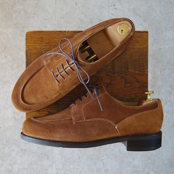 極上★パラブーツ SIZE 9【モデル定価￥77,000-★ドレス仕様シャンボード/CHAMBORD】スエード/茶/Uチップ/メンズ/Paraboot★g115