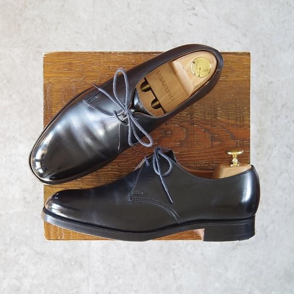 美品■BURBERRY 【25.5】プレーントゥ スエード ブラック 本革 革靴 美品 BURBERRY 25.5 レザースニーカー シューズ 黒 ブラック