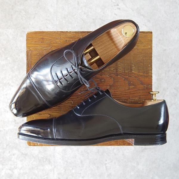 CROCKETT＆JONES　HALLAM　8E　ブラック　ストレートチップ 極上☆クロケット&ジョーンズ 8E【定価￥86,900-☆HALLAM/ストレート