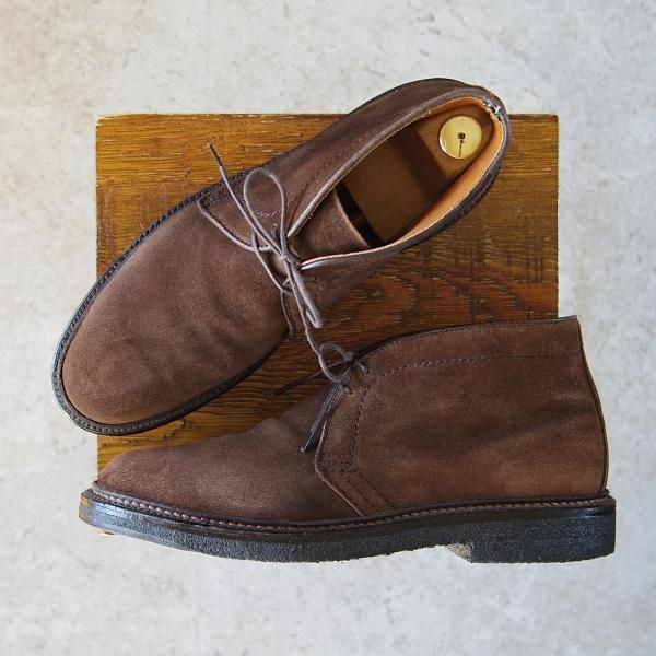 美品★オールデン 7D【★ユナイテッドアローズ別注/UNITED ARROWS/バリーラスト】チャッカブーツ/スエード/茶/1379/Alden★g119