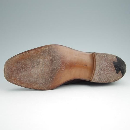 美品★クロケット&ジョーンズ 6.5E【★(英)ポールセンスコーン別注/Poulsen Skone】モンクストラップ/カーフ/茶/Crockett&Jones★g120