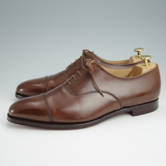 美品★クロケット&ジョーンズ 8.5E【★(英)ポールスミス別注/Paul Smith】348ラスト/ストレートチップ/カーフ/茶/Crockett&Jones★g122