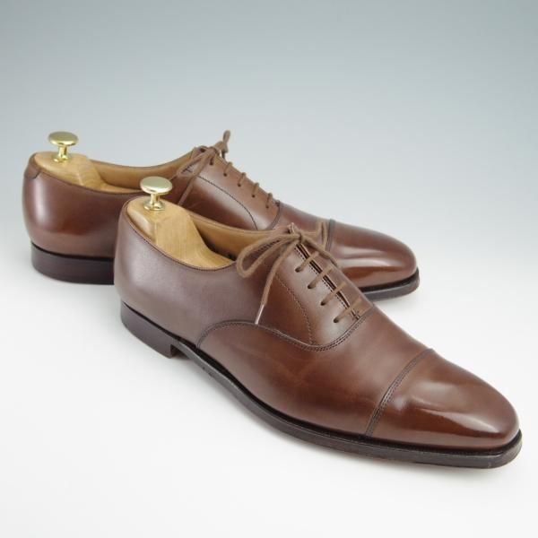 美品★クロケット&ジョーンズ 8.5E【★(英)ポールスミス別注/Paul Smith】348ラスト/ストレートチップ/カーフ/茶/Crockett&Jones★g122
