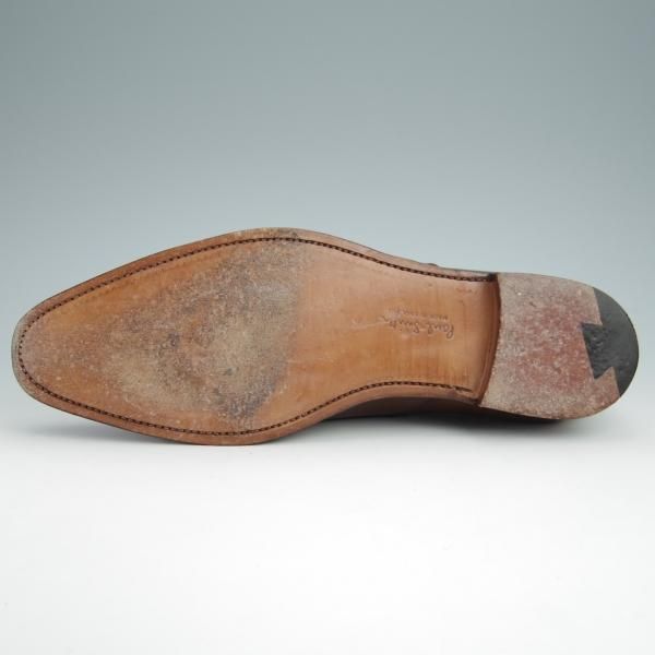 美品★クロケット&ジョーンズ 8.5E【★(英)ポールスミス別注/Paul Smith】348ラスト/ストレートチップ/カーフ/茶/Crockett&Jones★g122