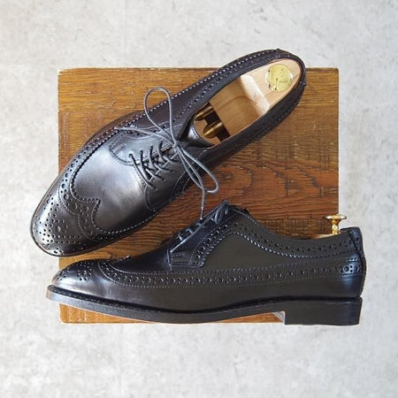 新品★(米)アレンエドモンズ 7.5E【現行定価7.5万円程度★Boardwalk/ボードウォーク】ロングウイング/カーフ/黒/ALLEN EDMONDS★g124