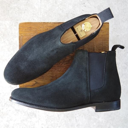 新品★(英)グレンソン 9F【★サイドゴアブーツ/DECLAN/110756】チェルシーブーツ/スエード/黒/メンズ/GRENSON★g126