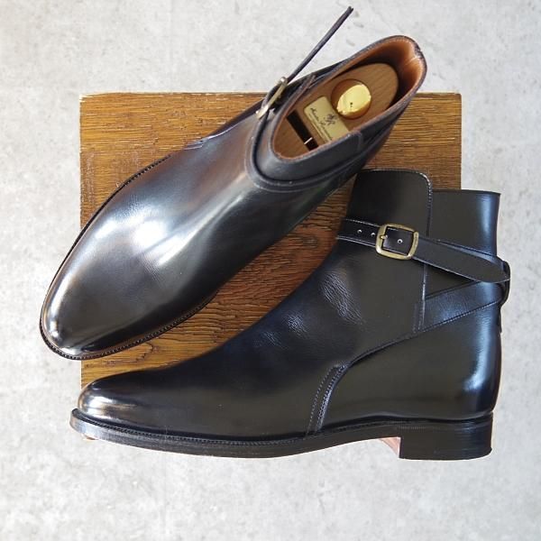 極美品★クロケット&ジョーンズ 7.5E【貴重★ポールスチュアート別注/ジョッパーブーツ】カーフ/黒/Paul Stuart/Crockett&Jones★g128
