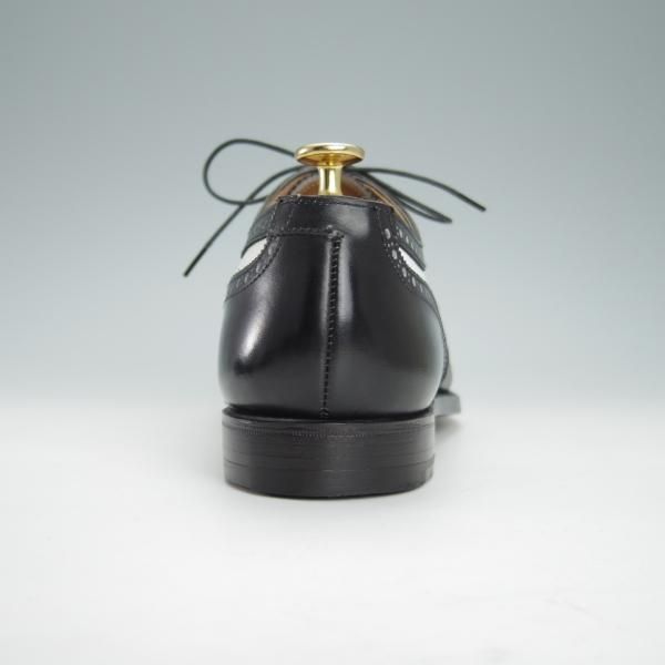 極美品★クロケット&ジョーンズ 8E【コンビ仕様★GERRARD 3/ジェラード】348ラスト/フルブローグ/カーフ/黒×白/Crockett&Jones★g132