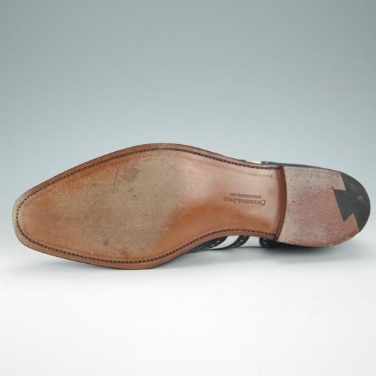 極美品★クロケット&ジョーンズ 8E【コンビ仕様★GERRARD 3/ジェラード】348ラスト/フルブローグ/カーフ/黒×白/Crockett&Jones★g132