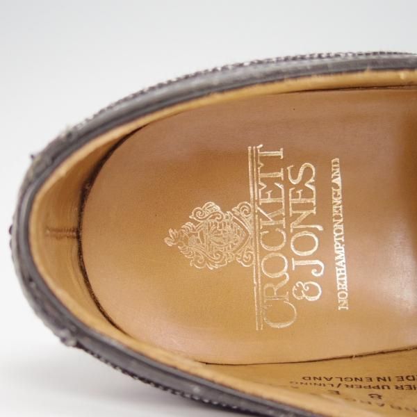 極美品★クロケット&ジョーンズ 8E【コンビ仕様★GERRARD 3/ジェラード】348ラスト/フルブローグ/カーフ/黒×白/Crockett&Jones★g132