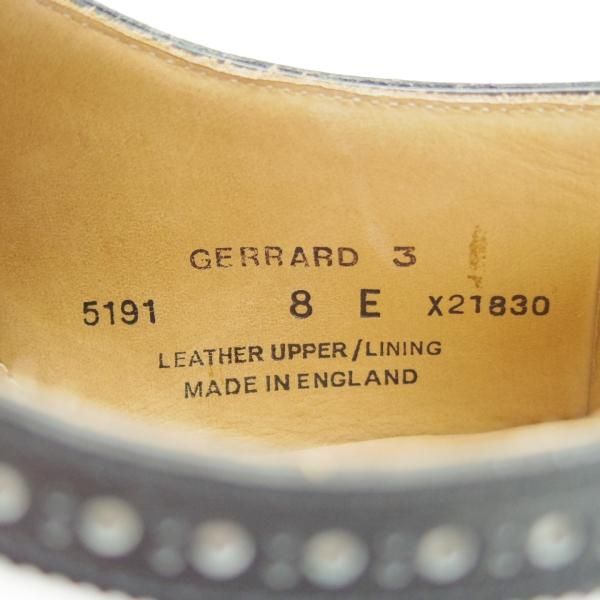 極美品★クロケット&ジョーンズ 8E【コンビ仕様★GERRARD 3/ジェラード】348ラスト/フルブローグ/カーフ/黒×白/Crockett&Jones★g132
