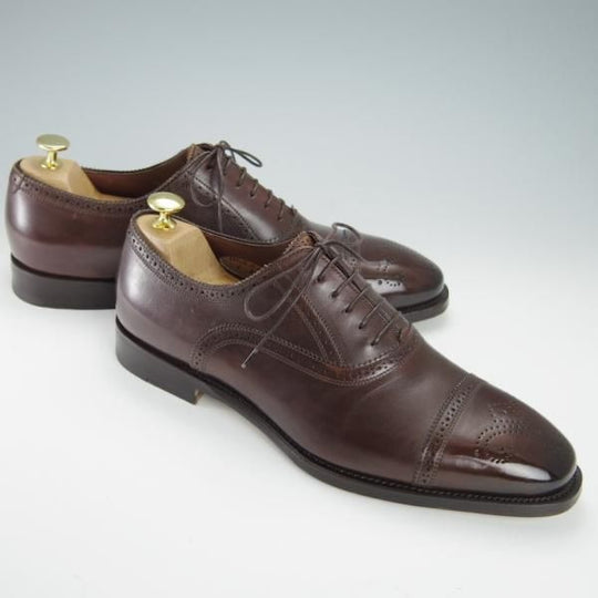 極美品★(伊)サントーニ SIZE 8.5【上級★グッドイヤーウェルテッド製法/BEAMS F別注】13408/セミブローグ/ビームス/Santoni★g134