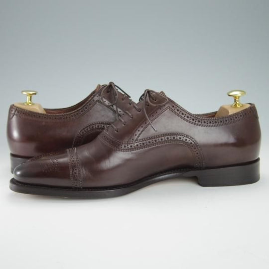 極美品★(伊)サントーニ SIZE 8.5【上級★グッドイヤーウェルテッド製法/BEAMS F別注】13408/セミブローグ/ビームス/Santoni★g134