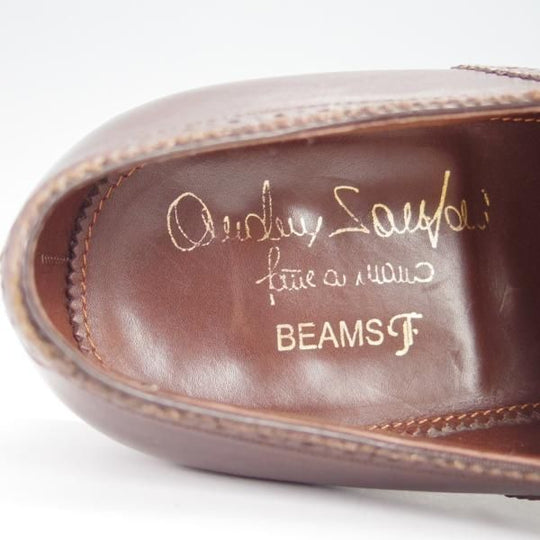 極美品★(伊)サントーニ SIZE 8.5【上級★グッドイヤーウェルテッド製法/BEAMS F別注】13408/セミブローグ/ビームス/Santoni★g134