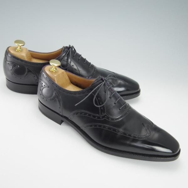 極上★クロケット&ジョーンズ 8.5F【★(英)ポールスミス別注/ブリティッシュコレクション】クォーターブローグ/黒/Crockett&Jones★g136