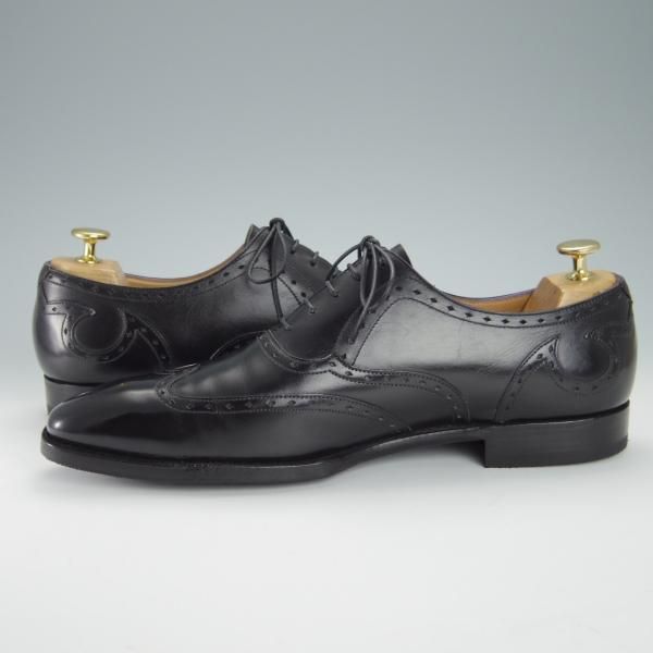極上★クロケット&ジョーンズ 8.5F【★(英)ポールスミス別注/ブリティッシュコレクション】クォーターブローグ/黒/Crockett&Jones★g136