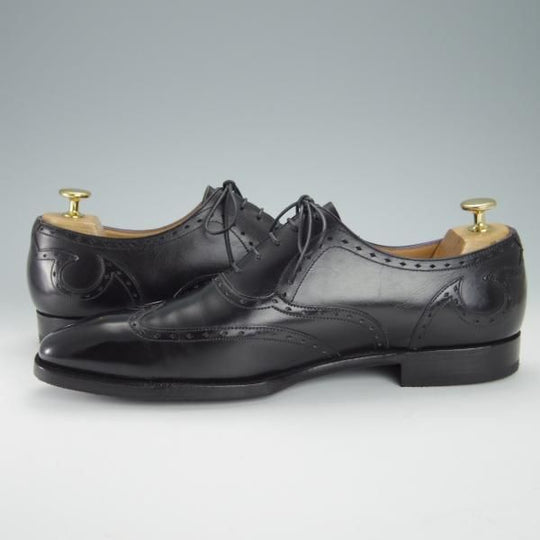 極上★クロケット&ジョーンズ 8.5F【★(英)ポールスミス別注/ブリティッシュコレクション】クォーターブローグ/黒/Crockett&Jones★g136