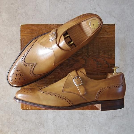 未使用★(英)チーニー 8F【★モンクストラップ/11028ラスト】カーフ/薄茶/メンズ/CHEANEY★g139