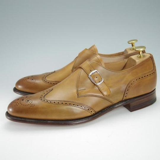 未使用★(英)チーニー 8F【★モンクストラップ/11028ラスト】カーフ/薄茶/メンズ/CHEANEY★g139