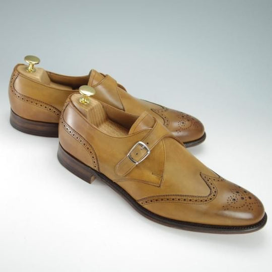 未使用★(英)チーニー 8F【★モンクストラップ/11028ラスト】カーフ/薄茶/メンズ/CHEANEY★g139