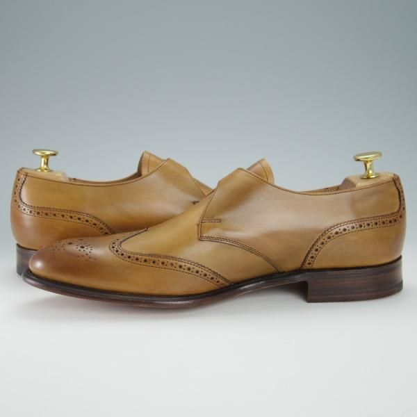 未使用★(英)チーニー 8F【★モンクストラップ/11028ラスト】カーフ/薄茶/メンズ/CHEANEY★g139