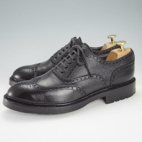 美品★(スペイン製)CARMINA/カルミナ SIZE 7.5【グッドイヤーウェルテッド製法★フルブローグ/黒】グレインレザー/メンズ★g140