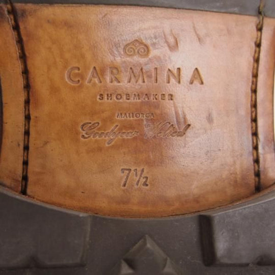 美品★(スペイン製)CARMINA/カルミナ SIZE 7.5【グッドイヤーウェルテッド製法★フルブローグ/黒】グレインレザー/メンズ★g140
